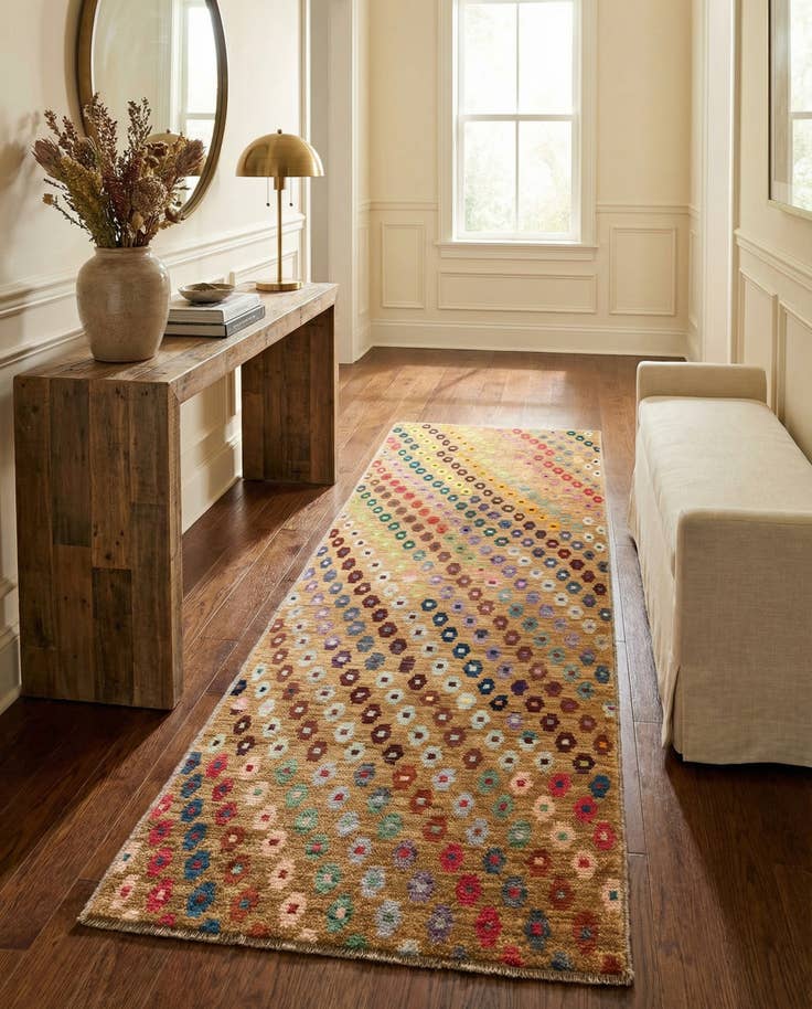 Detail image of 4' 4 x 12' Hand Knotted Darya Wool Runner Rug