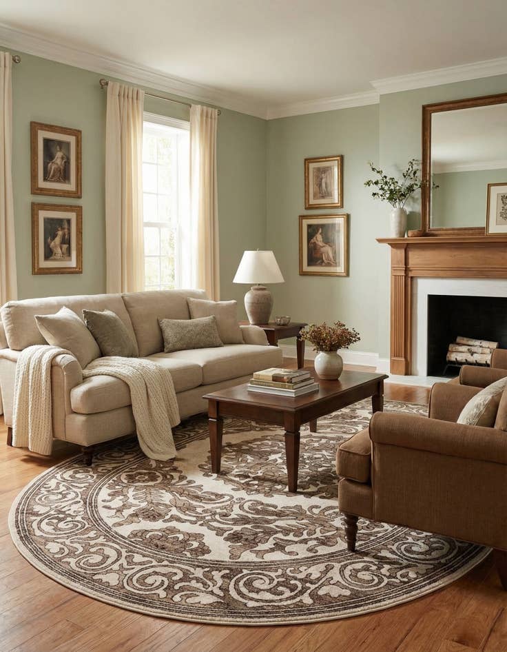 Detail image of 7' x 10' Hermitage Oval Rug