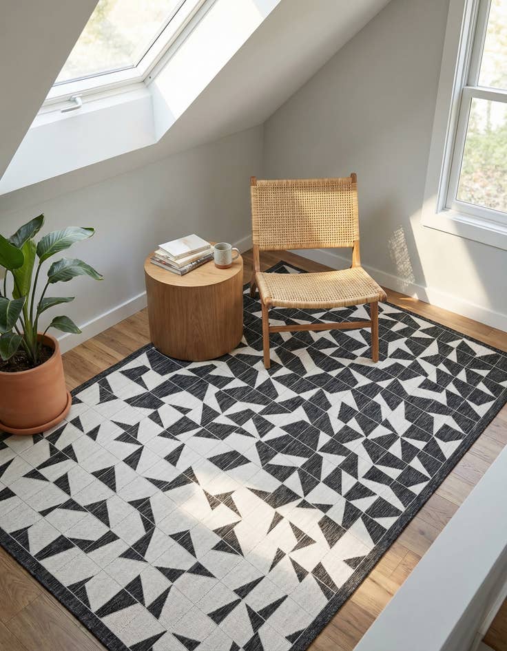 Detail image of 7' x 10'  Washable Modern Indoor / Outdoor Rug