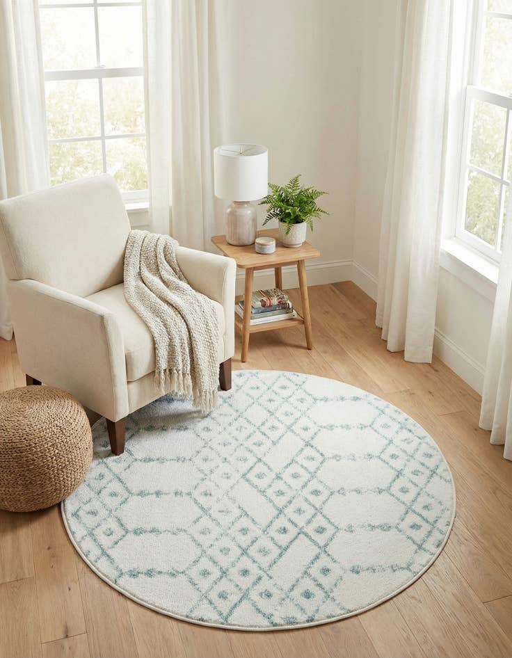 Detail image of  3' x 3' Paxon Trellis Round Rug