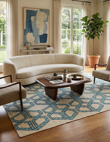 7' x 9' 5 Hand Woven Kilim Modern Wool Rug