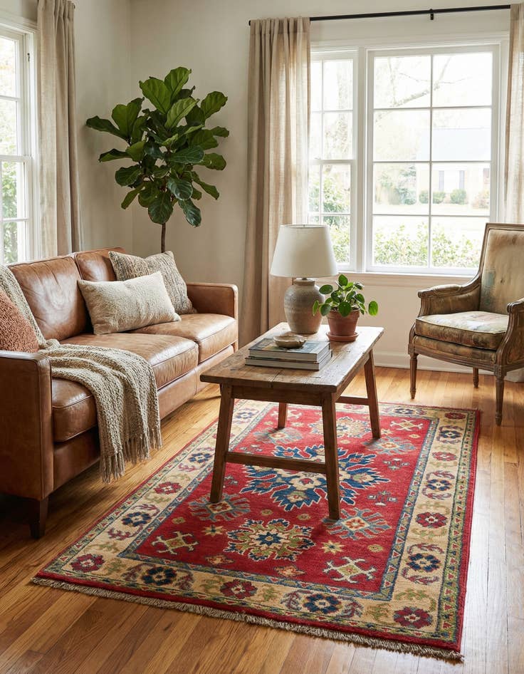 Detail image of 2' 7 x 4' 4  Hand Knotted Kazak Rug