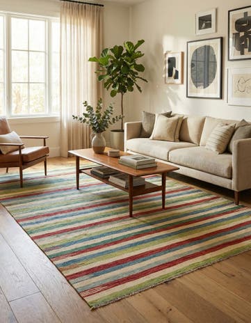 5' 9 x 8' 1 Hand Woven Kilim Modern Wool Rug