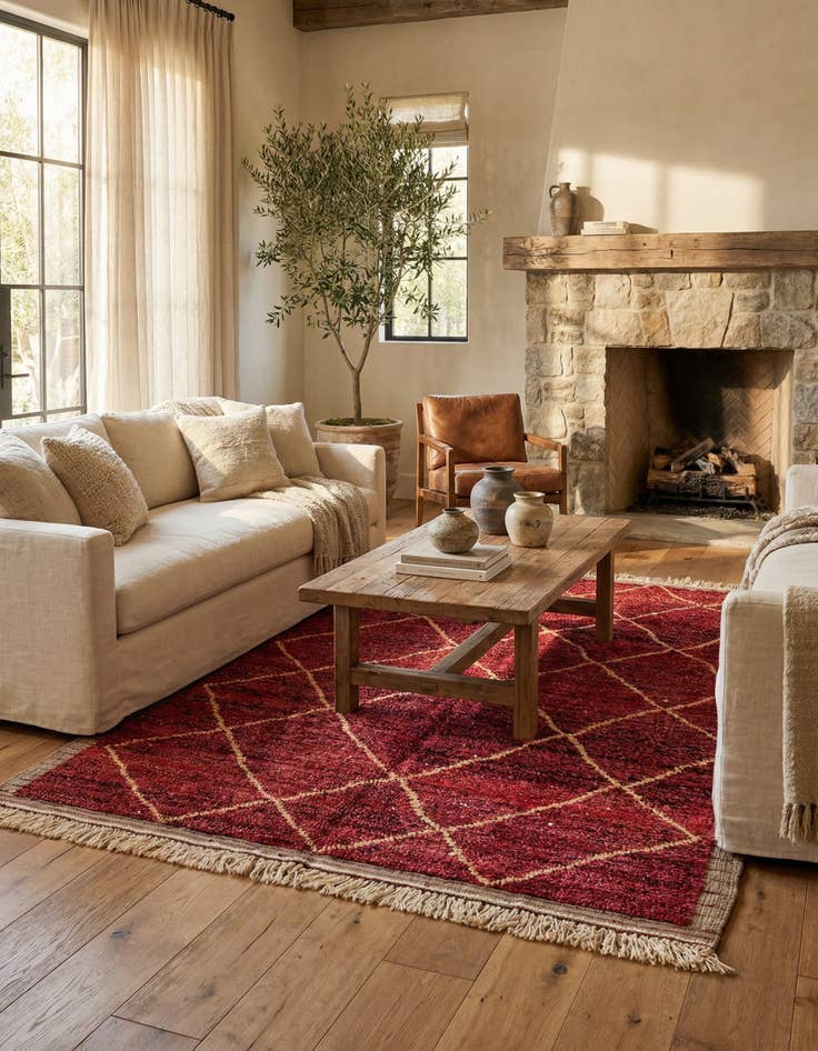 Detail image of 5' 4 x 8' 6  Hand Knotted Moroccan Wool Rug