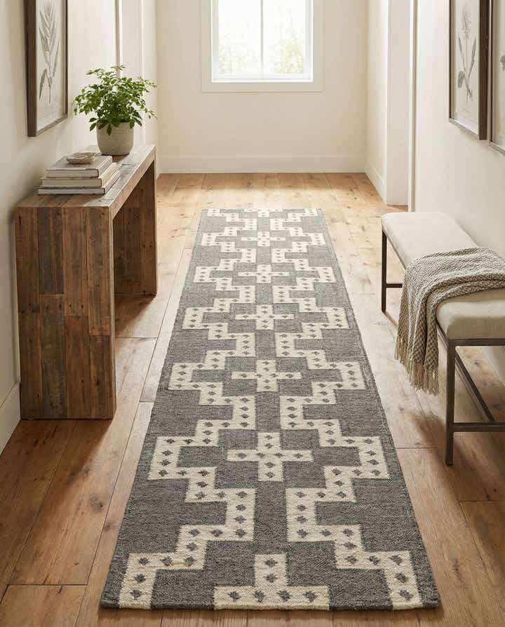 2' 7 x 12' Hand Woven Kilim Wool Runner Rug