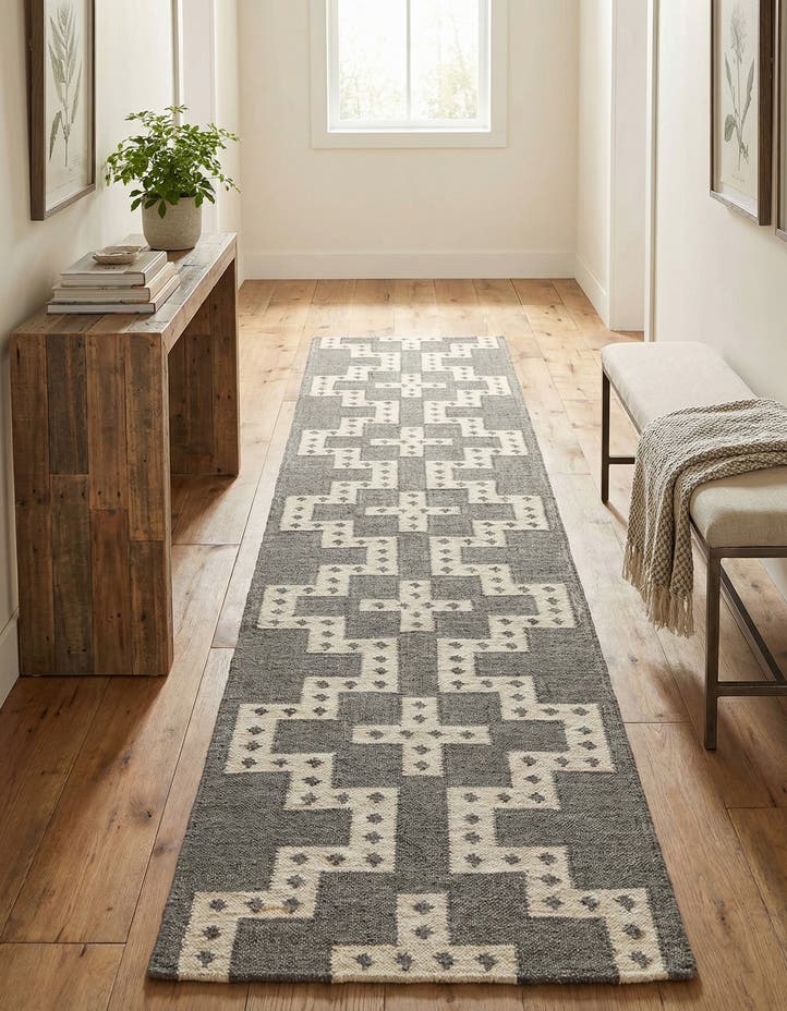 2' 7 x 12' Hand Woven Kilim Wool Runner Rug