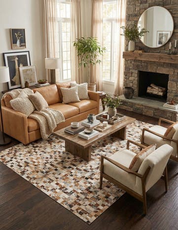 5' 1 x 8' Cowhide Stocks Rug