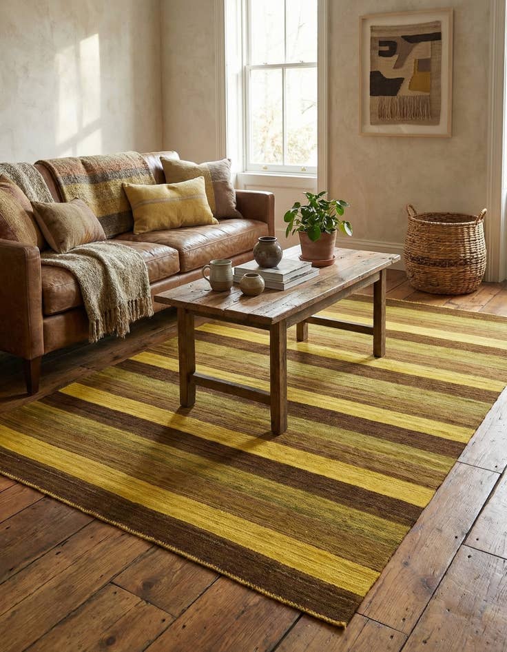 Detail image of 5' 3 x 6' 10  Hand Woven Kilim Afghan Wool Rug