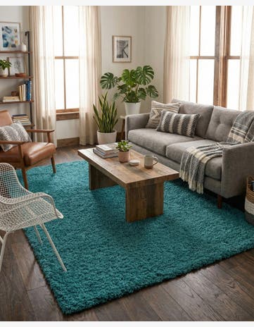 5' 3 x 8' Solid Shag Rug