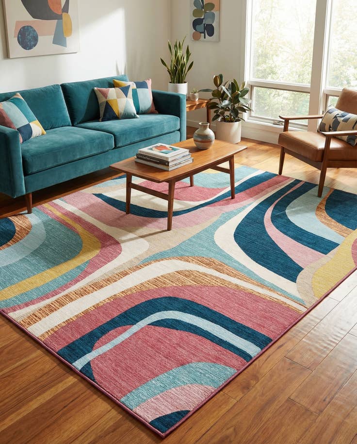 Detail image of 7' 10 x 10' Easy-Clean Modern Indoor / Outdoor Rug