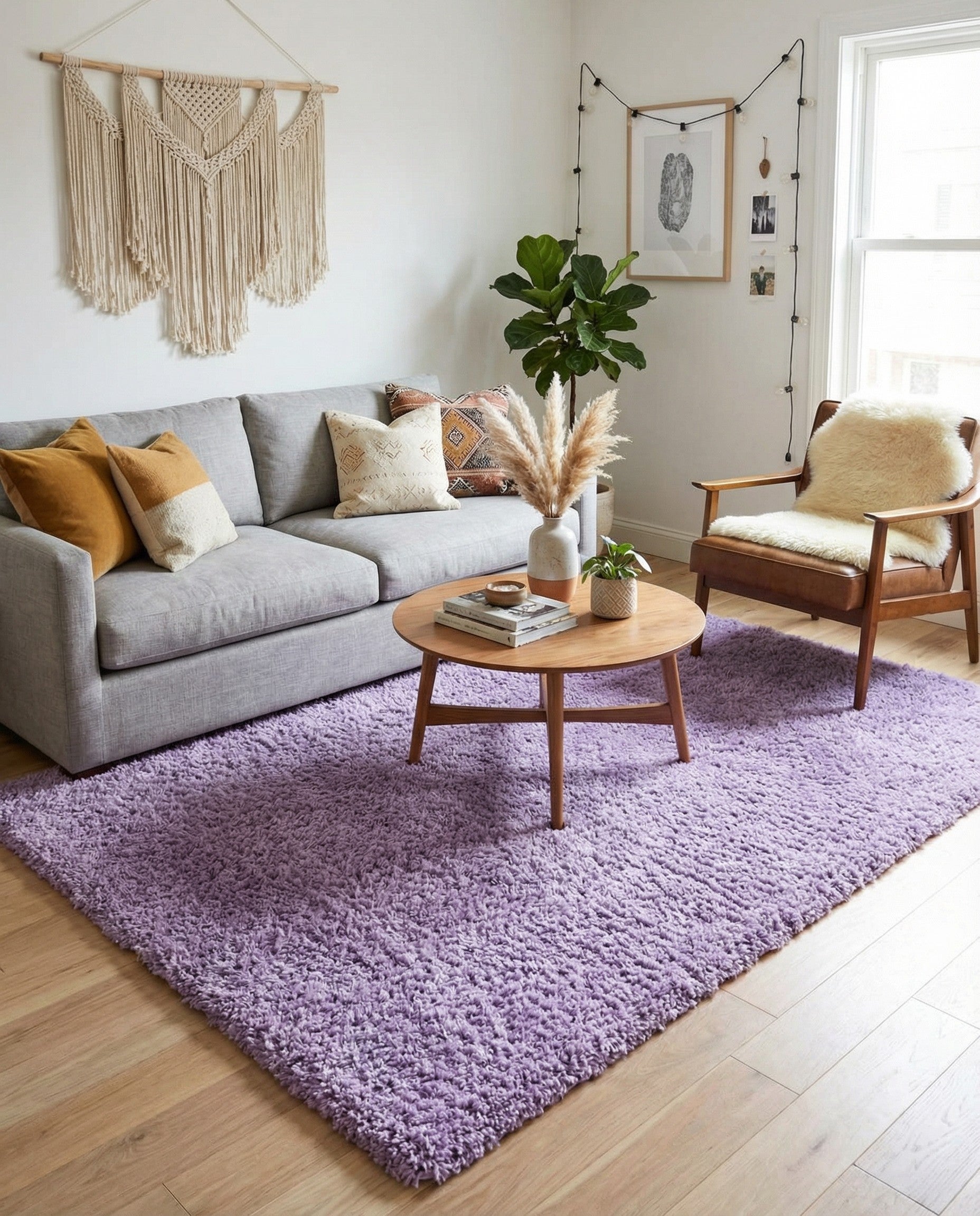  5' 3 x 8' Solid Shag Rug