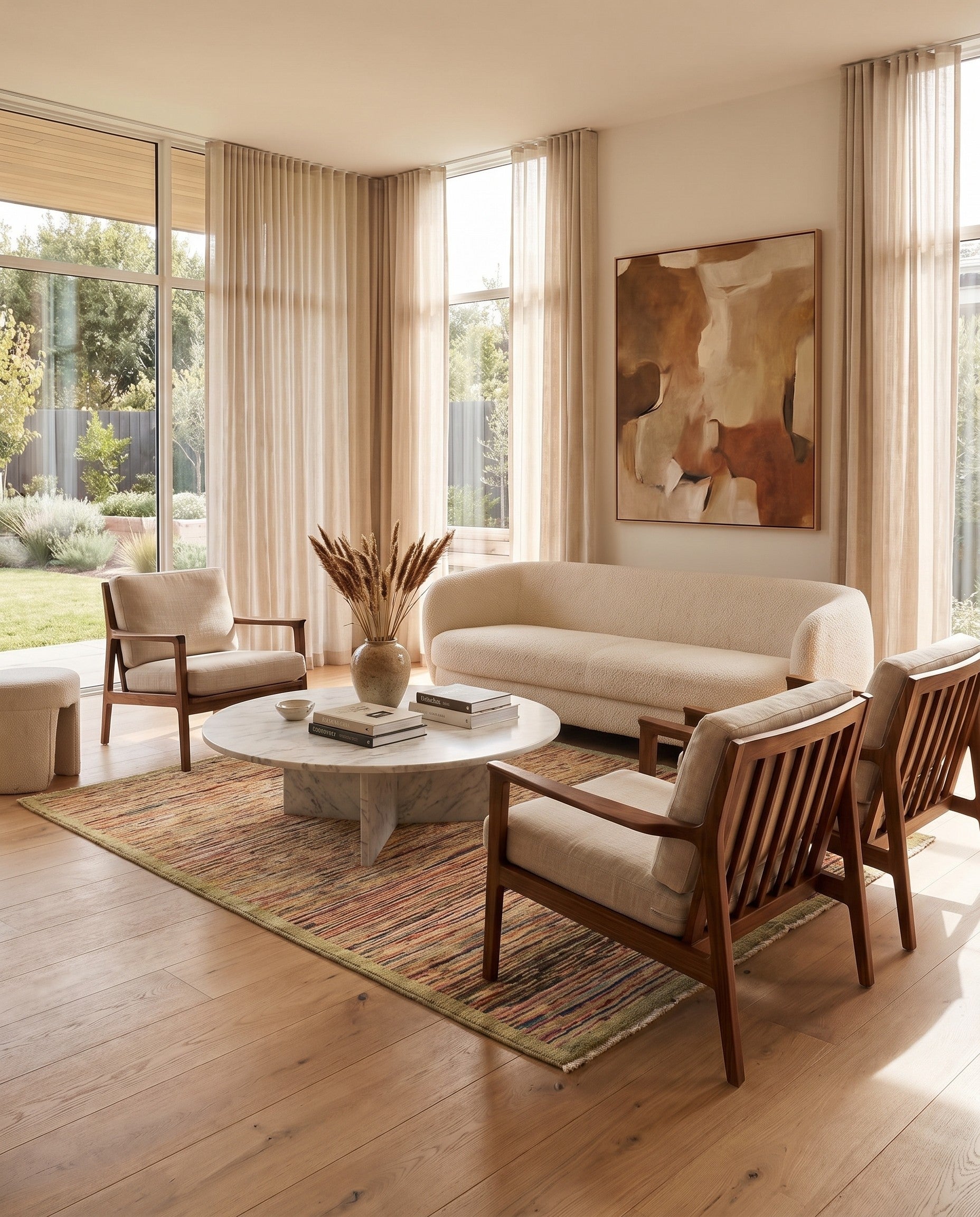 4' 9 x 6' 9 Hand Knotted Modern Ziegler Rug