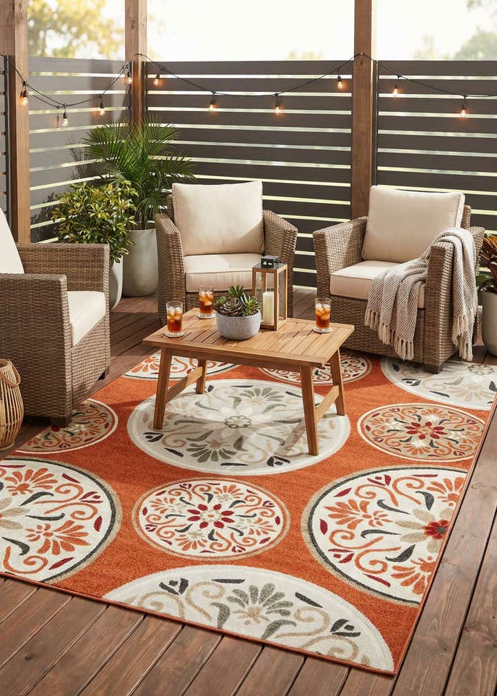 7' x 10' Easy-Clean Modern Indoor / Outdoor Rug