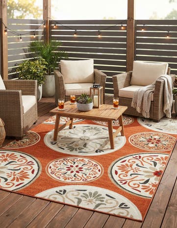 7' x 10' Easy-Clean Modern Indoor / Outdoor Rug