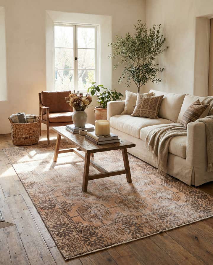 4' x 6' 5 Hand Knotted Ultra Vintage Persian Wool Rug