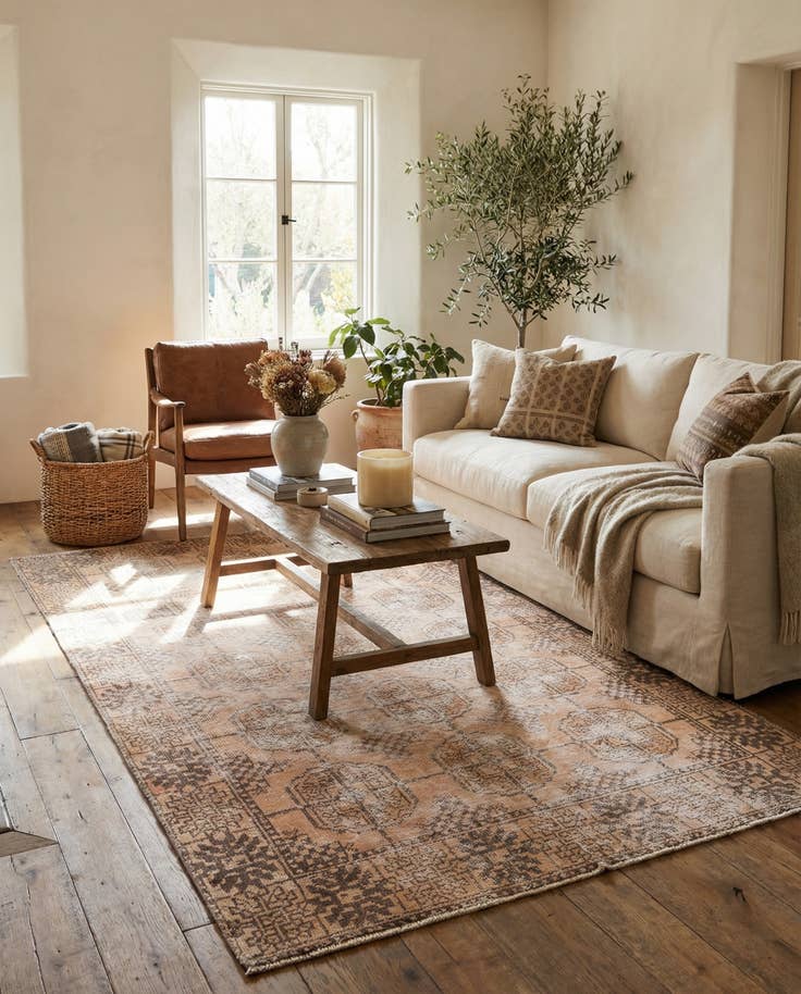 Detail image of 4' x 6' 5 Hand Knotted Ultra Vintage Persian Wool Rug