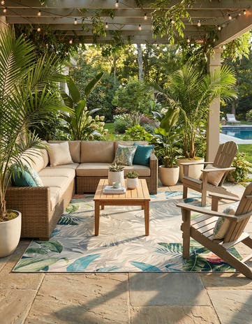 10' x 12' Easy-Clean Botanical Indoor / Outdoor Rug