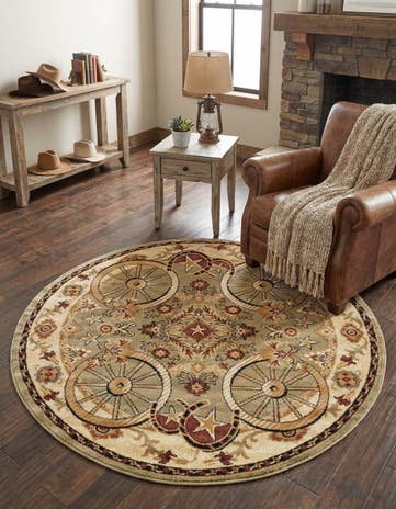 5' 3 x 5' 3 Pioneer Round Rug