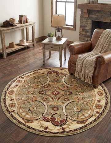 5' 3 x 5' 3 Pioneer Round Rug