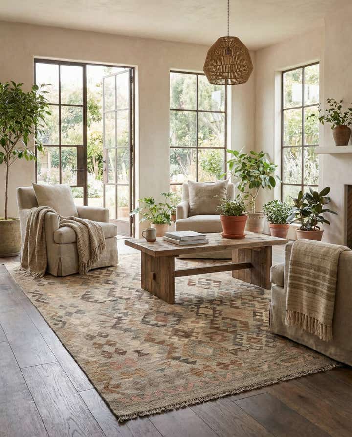 6' 2 x 8' Hand Knotted Kilim Maymana Wool Rug