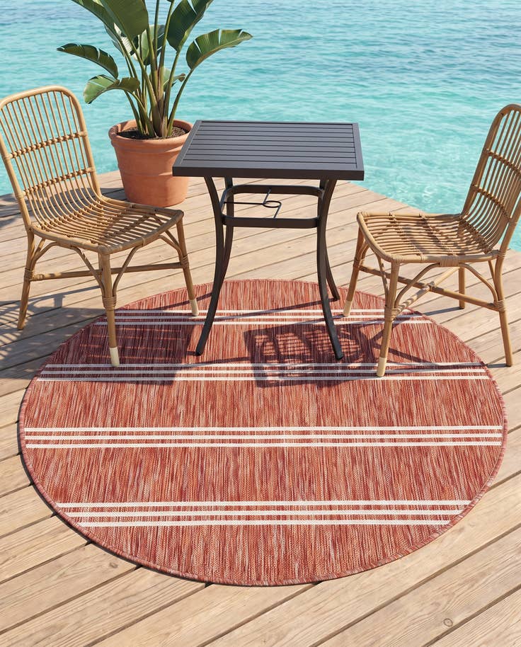 Detail image of 4' x 4' Easy-Clean Jill Zarin Anguilla Indoor / Outdoor Round Rug