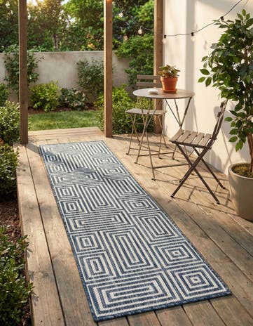 2' x 8' Easy-Clean Modern Indoor / Outdoor Runner Rug