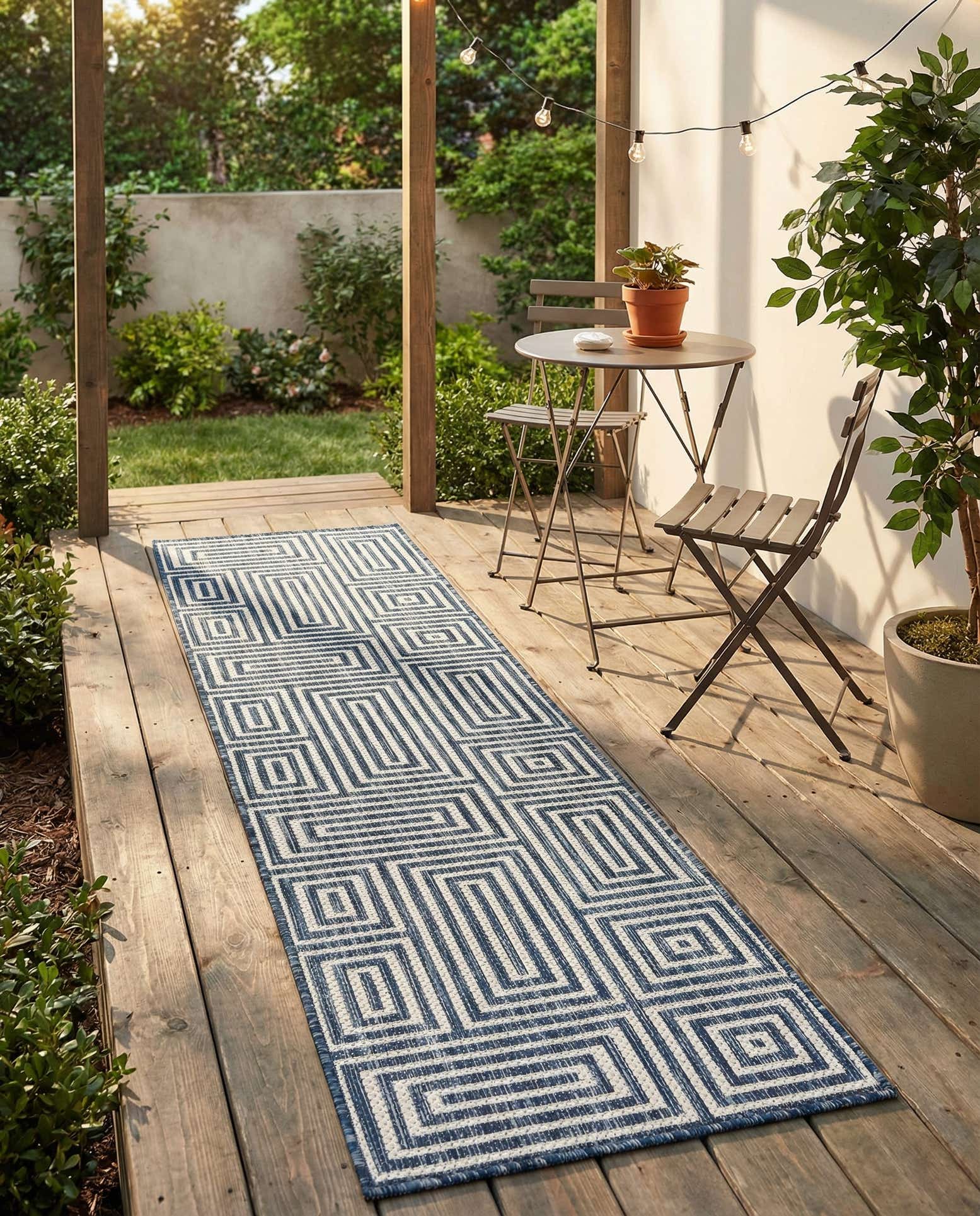 2' x 8' Easy-Clean Modern Indoor / Outdoor Runner Rug