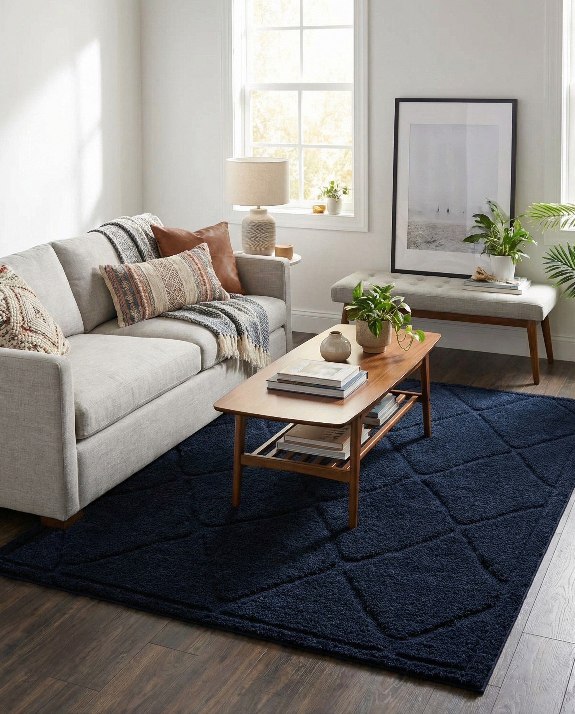  4' x 6' Lattice Shag Rug