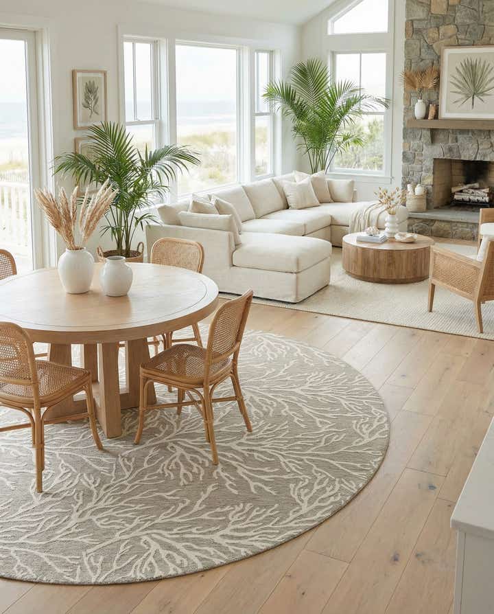 13' x 13' Easy-Clean Coastal Indoor / Outdoor Round Rug