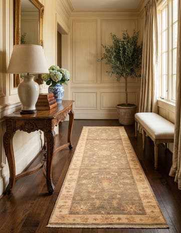 2' 7 x 10' Hand Knotted Peshawar Ziegler Runner Rug