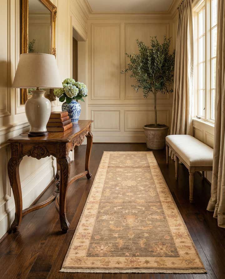 2' 7 x 10' Hand Knotted Peshawar Ziegler Runner Rug