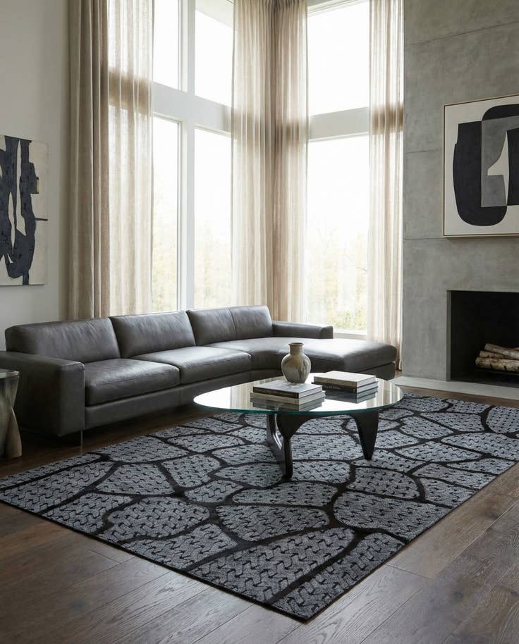 Detail image of 5' 2 x 8' 1 Cowhide - Patchwork Rug