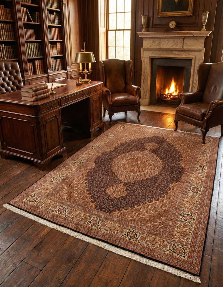 Detail image of  4' 11 x 6' 10 Tabriz Mahi Wool Rug