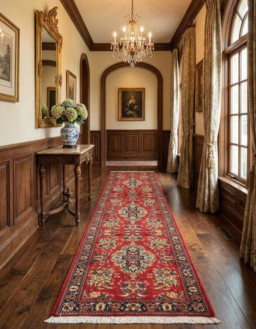 2' 8 x 13' 1 Hand Knotted Qom Persian Runner Rug
