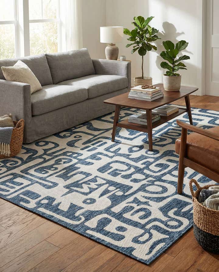 6' x 9' Easy-Clean Modern Indoor / Outdoor Rug