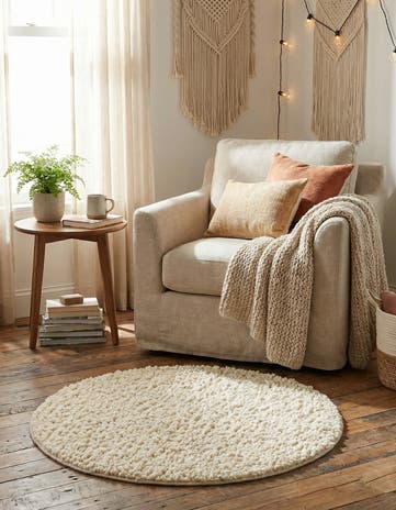 3' 1 x 3' 1 Hand Woven Haka Deluxe Shag Round Rug