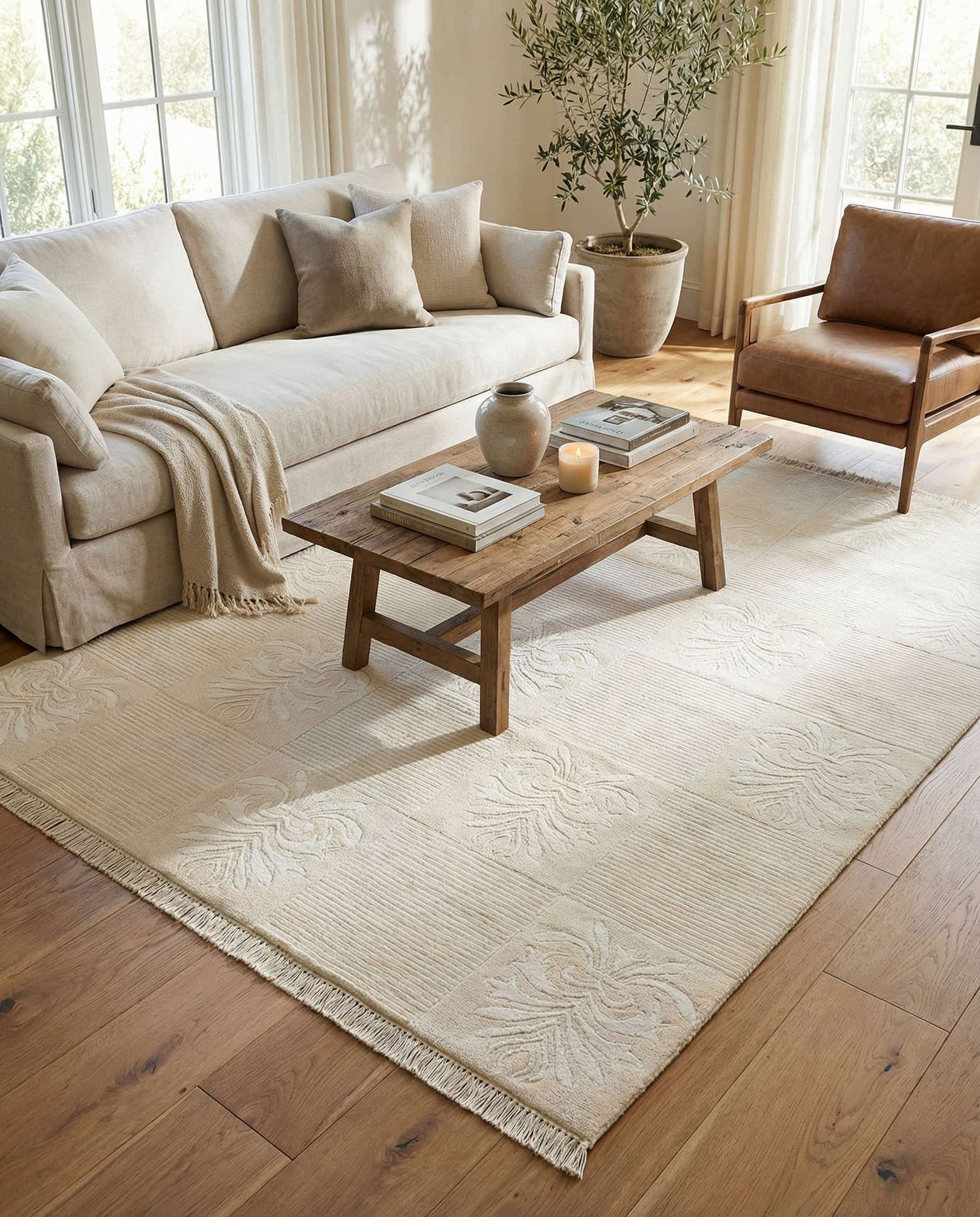 4' 11 x 6' 8 Hand Knotted Darya Wool Rug