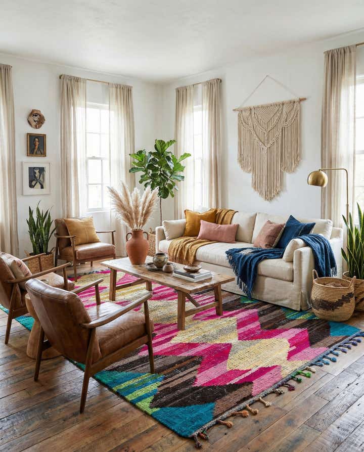 8' 2 x 10' 5 Hand Knotted Moroccan Wool Rug
