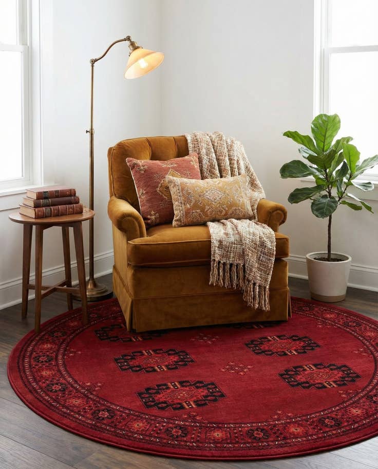 Detail image of 7' 10 x 7' 10 Bokhara Round Rug