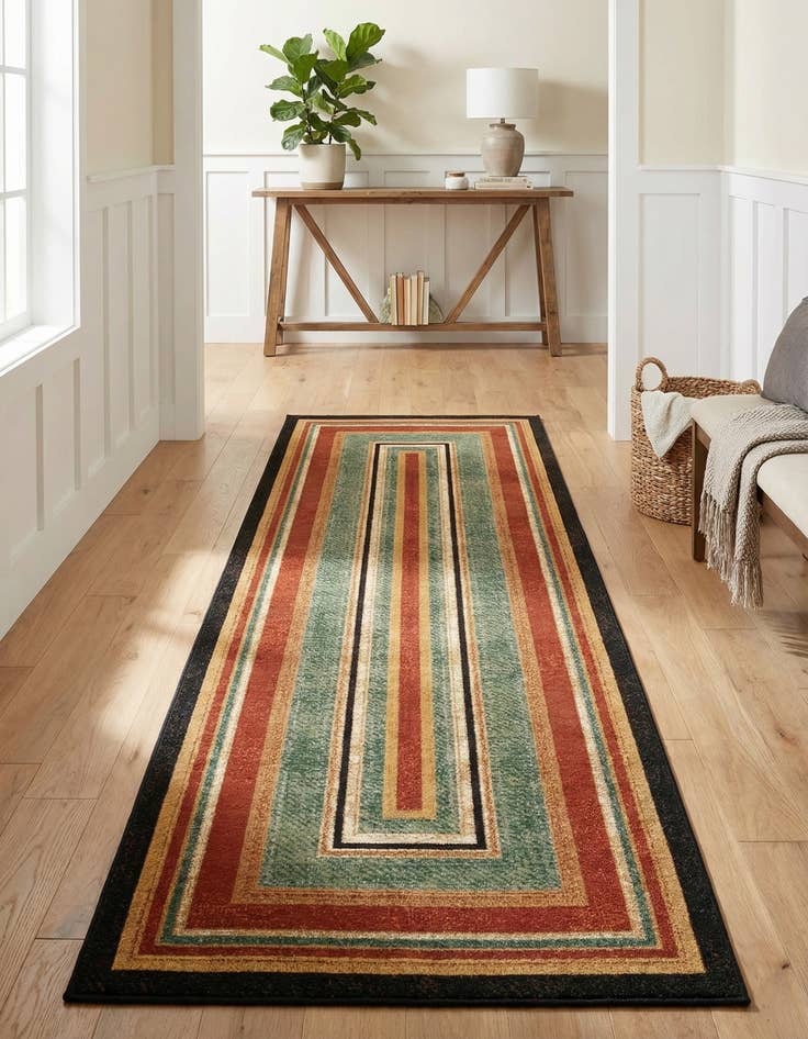 Detail image of 2' 7 x 10'  Washable Modern Indoor / Outdoor Runner Rug