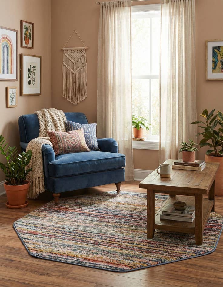 Detail image of  4' x 4' Gemstone Octagon Rug