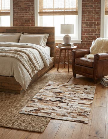 2' x 3' Cowhide Leather Rug