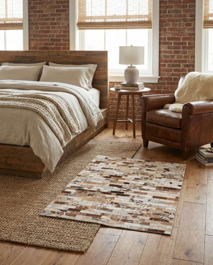 2' x 3' Cowhide Leather Rug