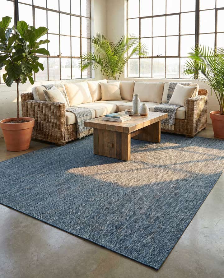 10' x 13' Easy-Clean Solid Indoor / Outdoor Rug