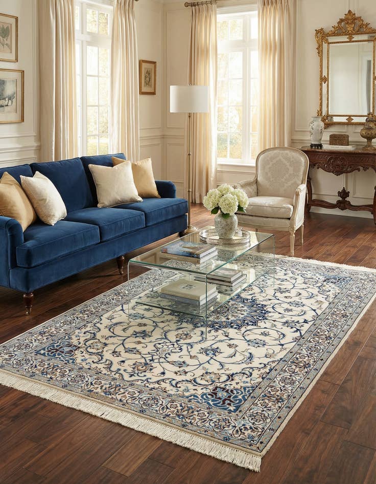 Detail image of 3' 3 x 4' 10  Hand Knotted Nain Rug