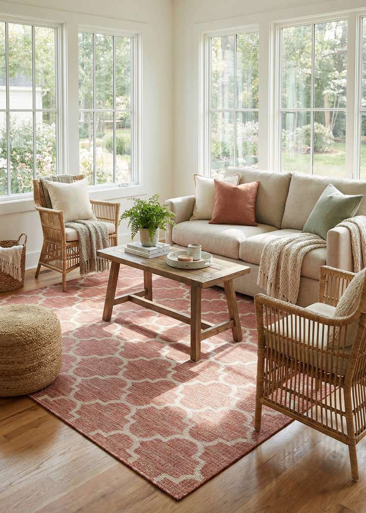 6' x 9' Easy-Clean Trellis Indoor / Outdoor Rug