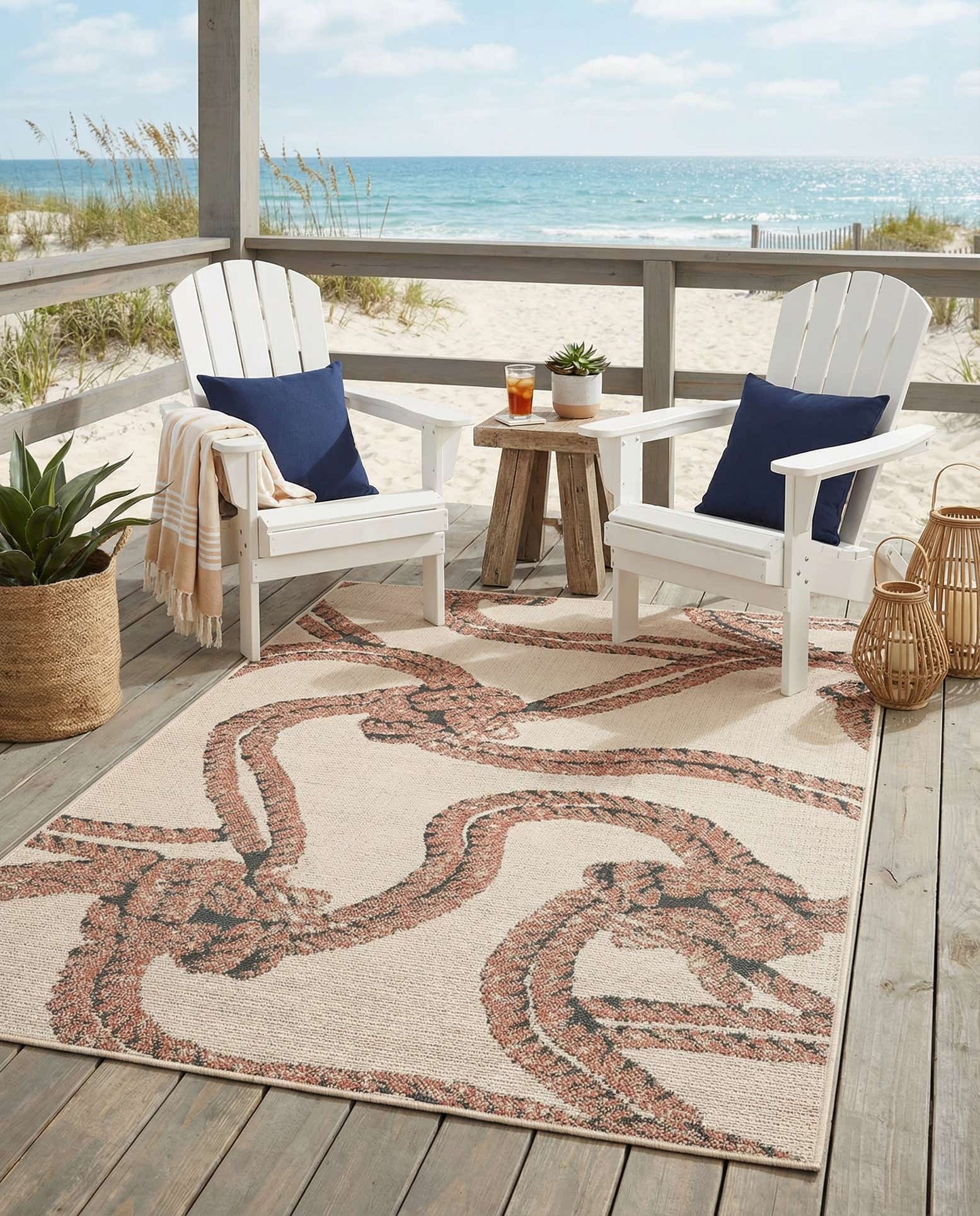 4' x 6' Easy-Clean Coastal Indoor / Outdoor Rug