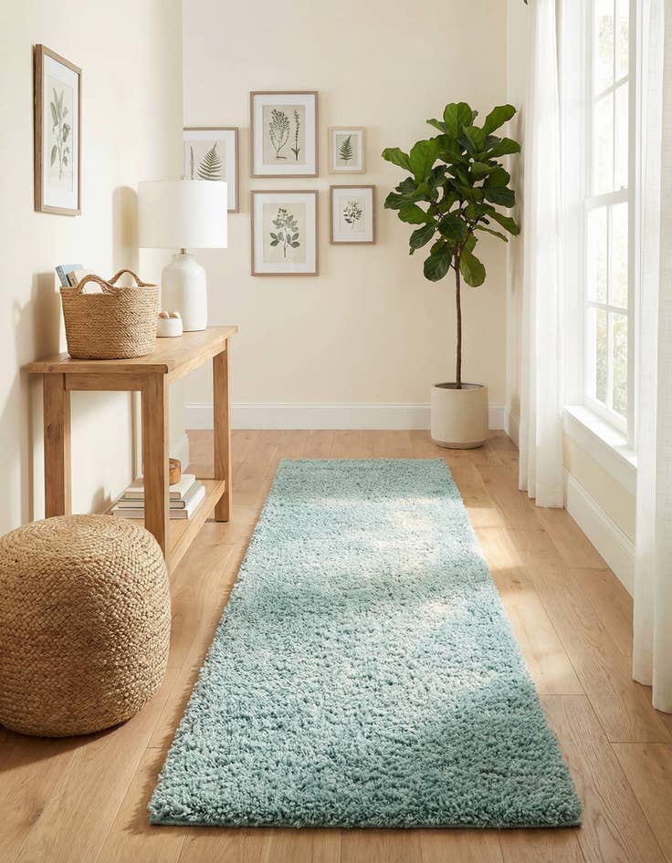 Detail image of 2' 7 x 13' Solid Shag Runner Rug