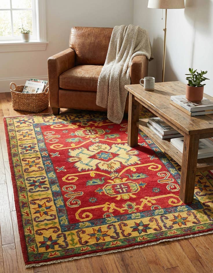 Detail image of 2' 8 x 4'  Hand Knotted Kazak Rug