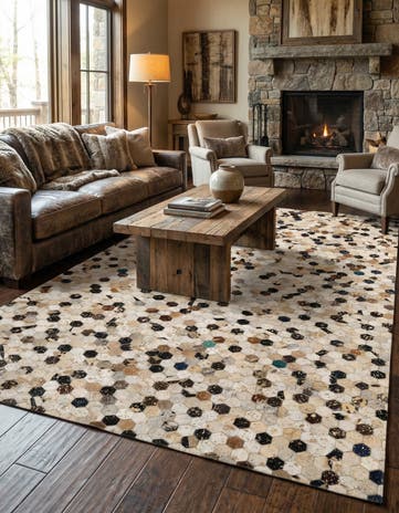 5' 1 x 8' Cowhide - Patchwork Rug